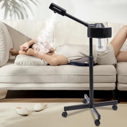 BRRIDE vaporizzatore viso per spa sauna facciale, vaporizzatore cosmetico vaporizzatore viso evaporatore, SPA cura del viso girevole a 360° macchina di spruzzatura nera