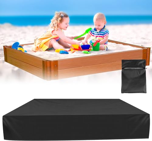 Sandkasten Abdeckung, 150 * 150 * 20cm, Wasserdicht Sandkasten Abdeckung, Square Sandkastenabdeckung, Oxford-Tuch Wasserdicht, Abdeckplane Sandkasten für Pool,Terrase,Garten