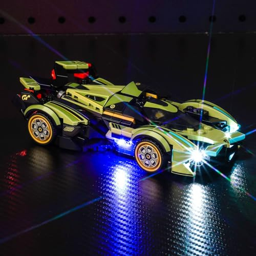 Light Kit for Lego Lamborghini Lambo V12 Vision GT Super Car, Lighting Set for Lego Lamborghini Lambo V12 Vision GT Super Car Set 76923 - Not Include Models, Just Light Kit
