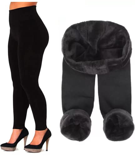 Gadgets Mafia Women’s Thermal Leggings, Black, Size XL/XXL (UK 16–18) – High Waist Fleece Lined Winter Yoga Pants, Non-See-Through 4-Way Stretch Tights for Running, Hiking, Gym