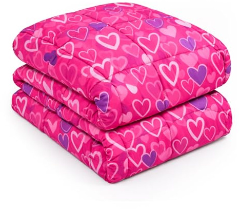 OHS Gewichtsdecke 3 kg, Schwere Decke zum schlafen, schwere Schlafdecke aus Mikrofaser, Rosa/Lila 150 x 100 cm