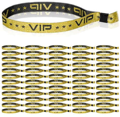 JIANTA 60 Pezzi Braccialetti VIP per evento, Braccialetti Impermeabili in Tessuto per Feste e Identificazione dell'Ingresso per evento, Concerti e Festival