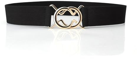 YIWEIYA Women's Skinny Elastic Waist Belt with Metal Buckle – Adjustable Stretch Belt for Jeans, Dresses & Pants – Versatile Everyday Fashion Accessory