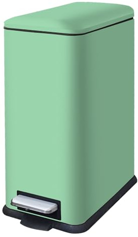 JM ·YIPENG Kitchen Bin, 30L Pedal Bins with Soft Close Lid,Slim Stainless Steel Bin with Removable Inner Bucket for Home,Bathroom,Kitchen,Bedroom,and Office,green