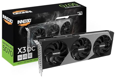 INNO3D NVIDIA GeForce RTX 5070 X3 OC 12GB GDDR7 Gaming Graphics Card (Triple Fan, 2 Slot, Reflex 2 RTX AI DLSS4)