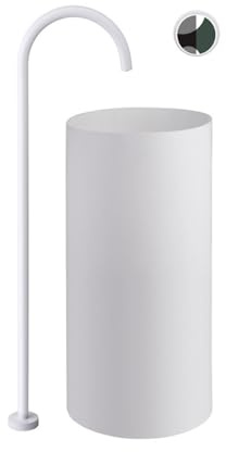 Grifo Bañera Empotrado Monomando Grifo de Pie para Bañera Exenta G1/2'',Blanco