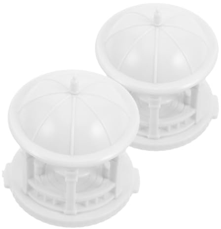Alipis 2pcs Scale Mini European Gazebo Model Kit Round Pavilion Figurines for DIY Dollhouse Fairy Garden Accessories Bonsai Zen Garden Decorations Miniature Pavilion Statues
