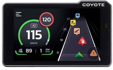 Coyote MAX(España) - Asistente de conducción - Avisador de Radares - Asistente de Voz y Pantalla táctil 4 - Alertas de límites de Velocidad- Alertas de radares, tráfico e incidencias en Tiempo Real