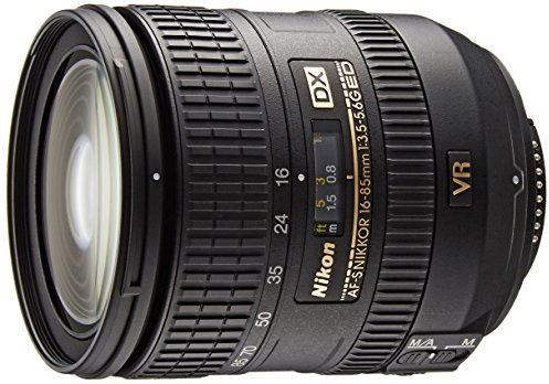 Nikon 16-85mm f/3.5-5.6G ED VR AF-S DX NIKKOR - Objetivo para Nikon (Distancia Focal 24-128mm, Apertura f/3.5, estabilizador óptico, diámetro: 67mm) Color Negro