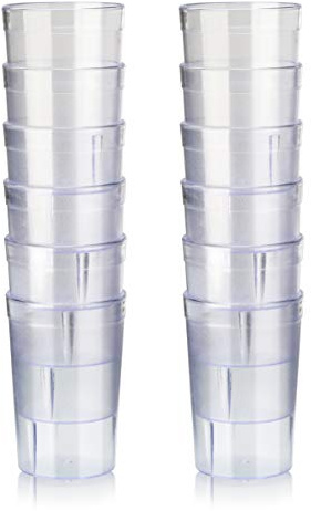 New Star Foodservice Restaurant-Grade Polycarbonate Beverage Tumblers, 8 oz, Clear, Set of 12