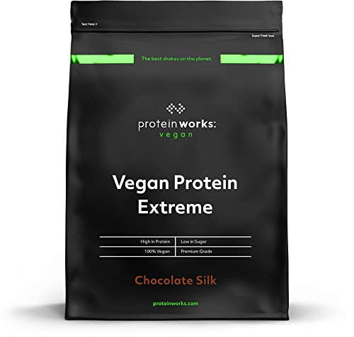 Protein Works - Vegan Protein Extreme, Added Vitamin Blend, Vegan Protein Powder, Plant Based Protein Shake, 14 Servings, Chocolate Silk, 500g