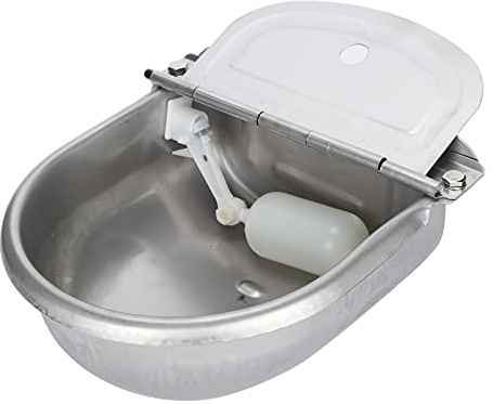 Greensen Bebedero Automático para Mascotas 4 L, Cuenco de Acero Inoxidable con Válvula de Flotador para Perros, Gatos, Caballos y Cabras – Bebedero Automático con Depósito Grande y Diseño Resistente