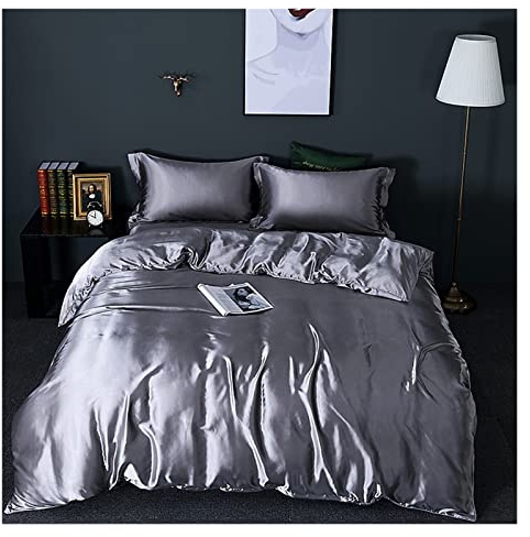 SYT-MD Sabanas Juego de Ropa de Cama con sábanas Consejo de Ropa de Cama de satén de Seda de Morera (Color : 38 EU, Size : 150x200cm 4 pcs Set)