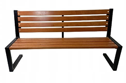 QLS Gartenbank 3-Sitzer Sitzbank Parkbank Garten Terrasse Bank Gartenmöbel Wetterfest Metall Holz aus Stahl (Havana #E09532)
