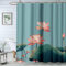 JOSUE Duschvorhang Orange, Weiß, Rot duschvorhang Wasserabweisend Badewanne Vorhang aus Polyester Waschbar Badvorhang mit 12 Duschvorhängeringen - 180x200cm