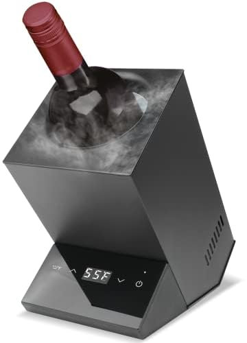 Raffreddatore di vino elettrico, Secchiello Bottiglia singola Champagne Refrigeratore di vino senza ghiaccio con controlli della temperatura touch screen, Accessorio per vino da bar per camper da