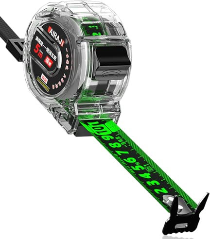 5M/16ft Tape Measure, Width 25mm Fluorescent Precision Measuring Tape, Stainless Steel Retractable Double Sided Graduated Tape Measure, Easy To Read Self-Lock Measuring