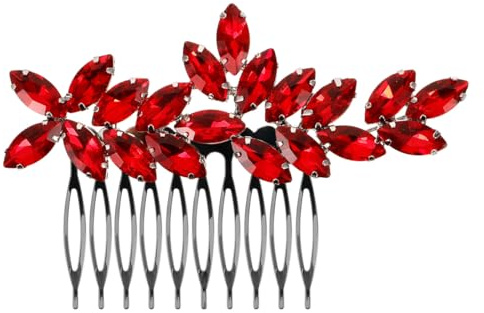 VINTORKY Peine para el pelo de novia con adorno de diamantes de imitación, elegante accesorio para el cabello para bodas y damas de honor, peine ligero para fijar el peinado 3,86 x 2,56 pulgadas