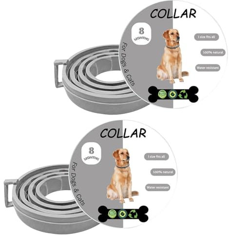BKEPDY Zeckenhalsband für Hunde 2 Stück Zecken Halsband für Katze Flohhalsband Verstellbar Zecken Halsband für Hunde und Katze 100% Natürlichen Inhaltsstoffen
