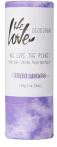 WE LOVE THE PLANET - Natürlicher Deo-Stick Lovely Lavender, 40g – Aluminiumfrei – Anti-Achselgeruch, langanhaltender Schutz – Plastikfrei – Ohne Tierversuche – Unisex – 1 Deo reicht ca. 2-3 Monate!