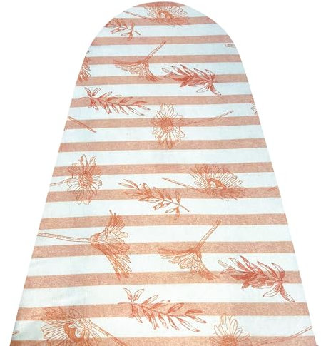 TUOLON Housse de table à repasser, fabriquée en Italie, 60 x 140 cm, universelle pour aiguilles à vapeur, pratique et douce, housse de repassage avec élastique couverture, rayures et fleurs B