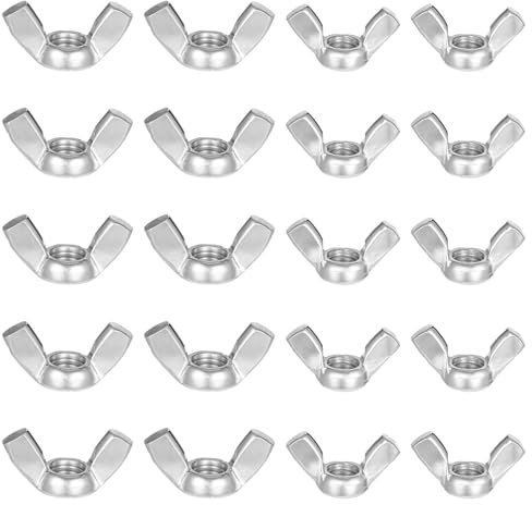 20 tuercas de mariposa M6 y M8 de 2 tamaños, tuercas de mariposa de acero inoxidable de calidad, piezas de sujeción, accesorios de apriete de giro manual