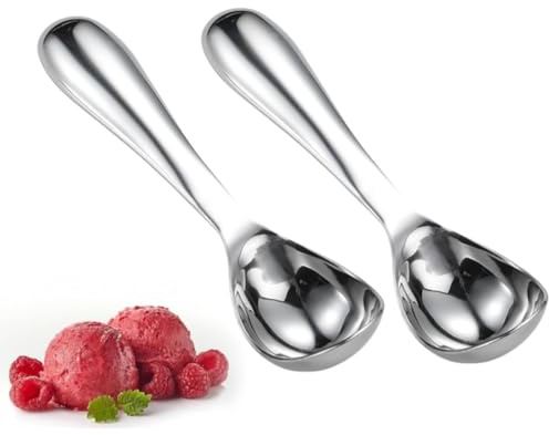 Steowsey Cuchara de helado de acero inoxidable, mango cómodo para porcionar sin esfuerzo, perfecta para helados sólidos, falafels