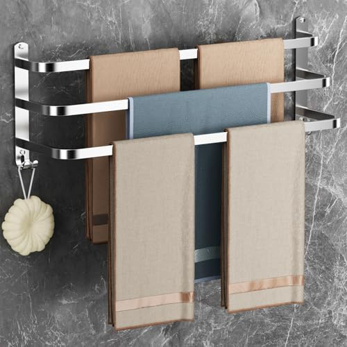 80 cm portasciugamani senza foratura, portasciugamani argento, portasciugamani da bagno, portasciugamani da parete, set di accessori da bagno, portasciugamani da cucina, senza fori