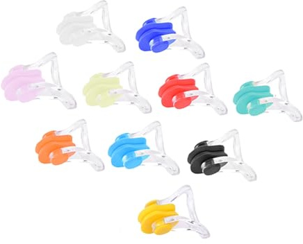 KIMISS Pinzas Nasales de Silicona Impermeables para Nadar, Juego Multicolor de 20 Piezas para Niños y Adultos, Tapones Nasales Cómodos y Duraderos