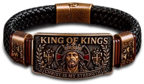 JINSN - Pulsera de aleación de rey de reyes para hombre, bronce vintage