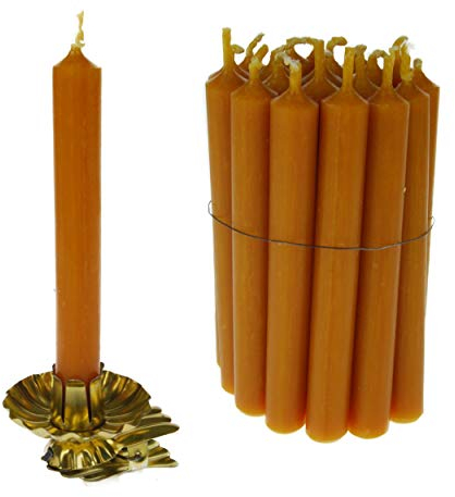 Baumkerzenhalter 20 Clips in Schweifform in Gold mit 40 Kerzen 10% Bienenwachs