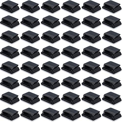 50 Stück 13 x 10 mm Schwarz Selbstklebende Kabelklemmen
