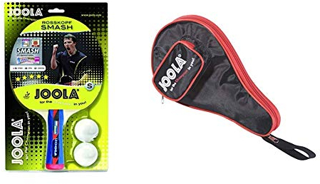 JOOLA Tischtennisschläger Rosskopf Smash & Tischtennishülle Pocket Hülle für Tischtennisschläger, rot, 80502