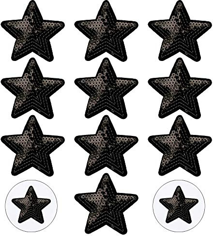 Nifocc Toppe ricamate a forma di stelle, con paillettes, da applicare con ferro da stiro, da applicare con ferro da stiro, per vestiti, jeans, giacche, cappelli, borse, zaini, scarpe, decorazioni, 10