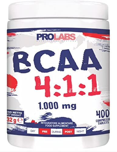 Prolabs Bcaa 411-400 compresse 1000 mg, aminoacidi ramificati + vitamine B1 e B6