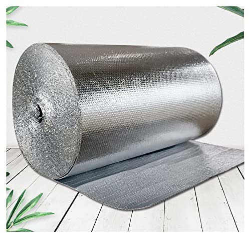 MUYUNXI Reflective Insulation Foil, Bubble Foil, Thermal Vapor Barrier, 4-5mm, for Attic, Wall, Floor, Greenhouse, Garage(Size:1x30m(3.2x98.4ft))