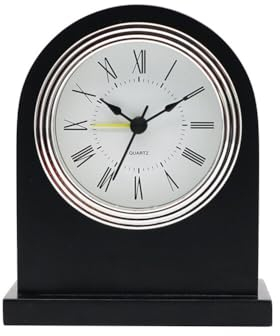 Tischuhr Analog Holz, Wecker Analog Retro Holz Wecker Nachttischuhr Kinder Wecker Kaminuhr Analog Batteriebetriebe Leise Tischuhr ohne Ticken Wecker für Schlafzimmer Büro, Kinderzimmer, 12cmx10cm