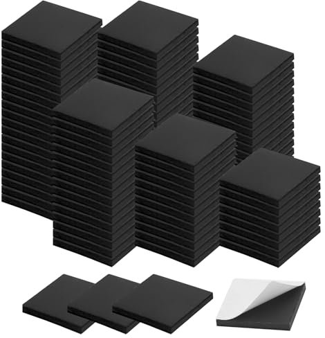 VOSSOT Lot de 100 plaquettes magnétiques autocollantes pour réfrigérateur - Aimants adhésifs puissants - Aimants carrés pour tableau magnétique - Mini aimants puissants pour tableau magnétique