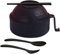 Ramen Bowl Set, Instant Noodles Bowl, Microwave Ramen Bowls with Chopsticks, Spoon, Fork, Phone Holder Bpafree Serving Bowl, Mixing Salad Pasta Ramen Gift Set, for College Dorm Home Office (Black)