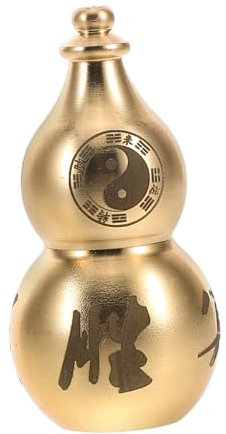 ABOOFAN Brass Bottle Gourd Statue Decorative Luck Sculpture Vintage Feng Shui Craft Collectible Figurine Desktop Ornament for Home Office Wealth and Success