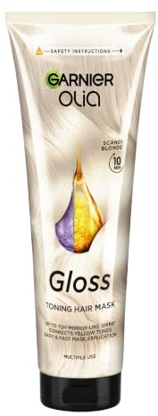 Garnier Olia Gloss - 10 Min Tinted Hair Mask – Scandi Blonde –Up to 72h Mirror-Like Shine* With A Touch Of Colour For Up To 6 Washes** - Corrects Up To 1 Year Of Damage***