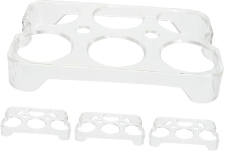 TEHAUX Set 4 Pezzi Portauova in Plastica Multi-Griglia per Frigorifero Vassoio Impilabile per Conservazione Efficiente delle Uova Ripiano Stabile per Cucina e Armadietti