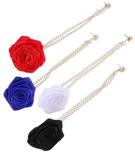 Healvian Set 4 Pezzi Spille Fiore Nappa Decorazione Matrimonio e Abbigliamento Sposi Accessori Boutonniere per Cerimonie e Feste Colori Vivaci e Materiali Resistenti