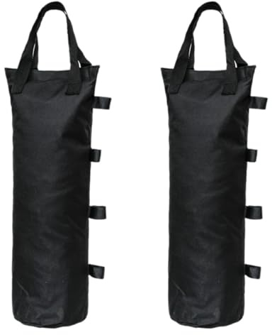 Ciieeo Sacchi di Sabbia per Tendoni da Esterno 2 Pezzi, Borsa Fissaggio Antivento Oxford Nero, Accessori per Gazebo e Pensiline, per Campeggio e Giardinaggio