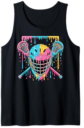 Colorful Sprinkles Ice Cream Drip Lacrosse Helmet Tank Top