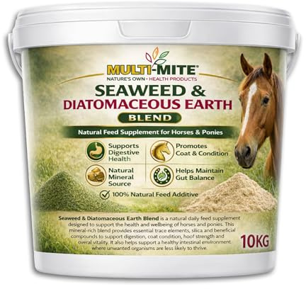 Multi-Mite® 10KG Diatomaceous Earth & Seaweed for Horses – Natural Horse Feed Supplement – Mineral & Digestive Support for Horses, Ponies & Donkeys – Coat, Hoof & Gut Health –