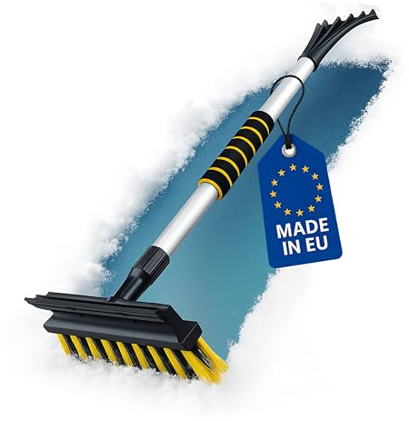 Walser Eiskratzer Auto, ausziehbarer Eiskratzer Auto mit Besen, 3in1 Auto Schneebesen mit Auto Eiskratzer, Schneebesen Auto mit Ice Breaker, Scheibenkratzer Auto mit Teleskop Stange 60-90 cm