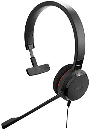 Jabra Evolve 30 MS Mono Headset – Microsoft zertifizierte Kopfhörer für VoIP Softphone mit passivem Noise-Cancelling – USB-Kabel mit Anrufsteuerung – Schwarz, 5393-823-309