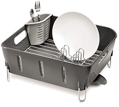 simplehuman KT1106 kompaktes Abtropfgestell, grauer Kunststoff, 5 Jahre Garantie