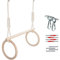 MAMOI® Trapez schaukel, Turnringe aus Holz, Turngeräte für Kinder Indoor und Outdoor, Ringe schaukel, Turnen mit Holzschaukel, Gymnastikringe und Trapezstange